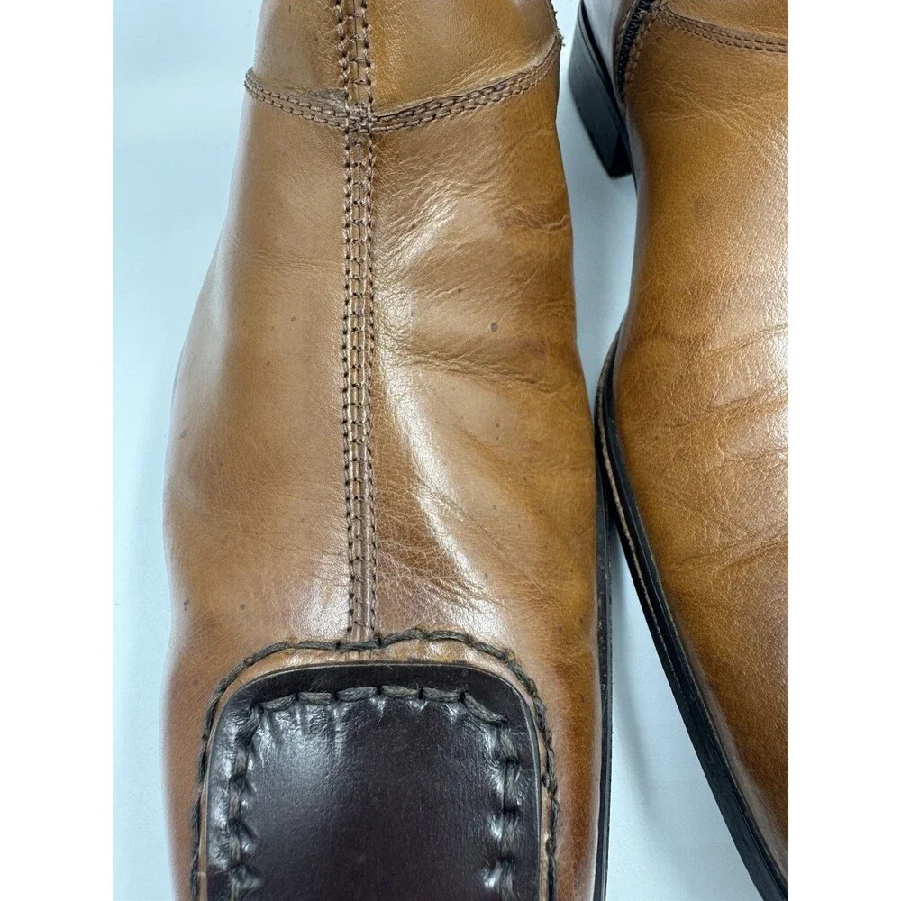 Fratelli Footwear Men's Genuine Leather Boots Size 10.5 Cognac Brown Bootie